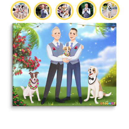 Custom Pet Cartoon Canvas