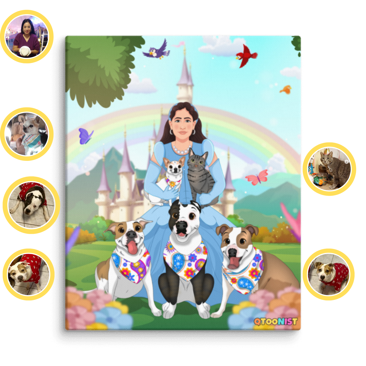 Custom Pet Cartoon Canvas