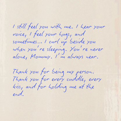 Illustrated letter from cat at the Rainbow Bridge — comforting tribute for grieving pet parents, fully customized