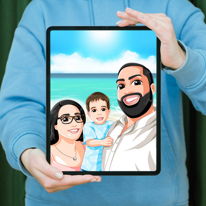 Custom Family Cartoon Portrait (Digital Download)
